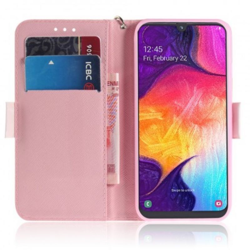 Flip Cover Samsung Galaxy A50 Med Snor Panda Love Strap