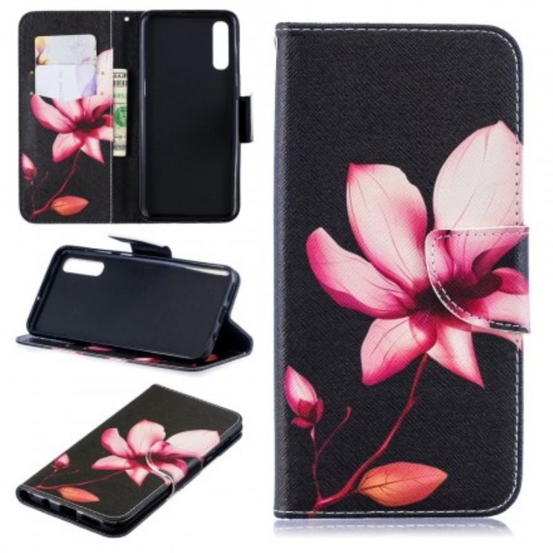 Flip Cover Samsung Galaxy A50 Pink Blomst