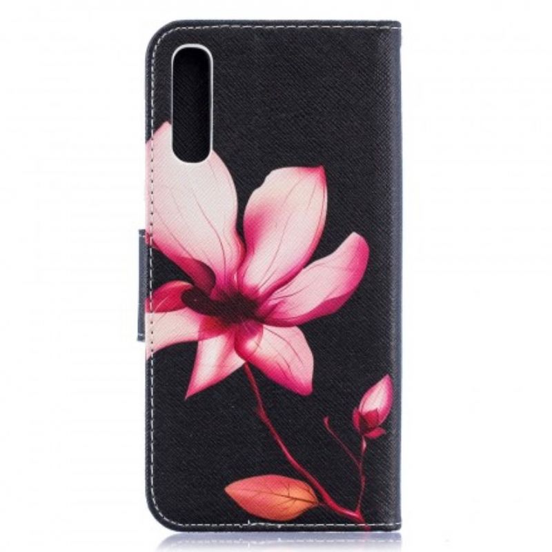 Flip Cover Samsung Galaxy A50 Pink Blomst