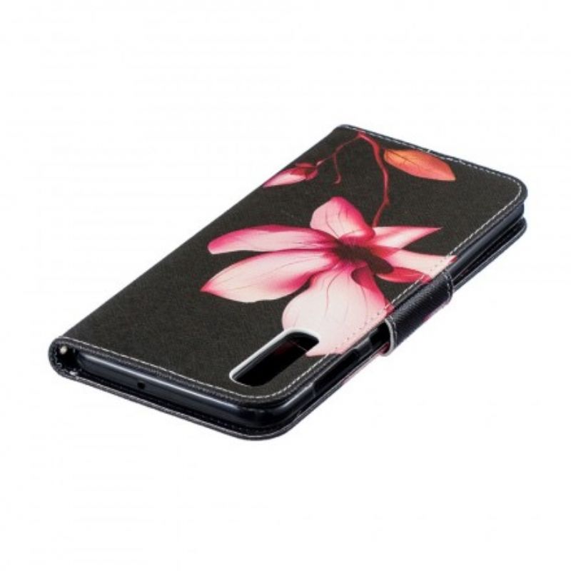 Flip Cover Samsung Galaxy A50 Pink Blomst