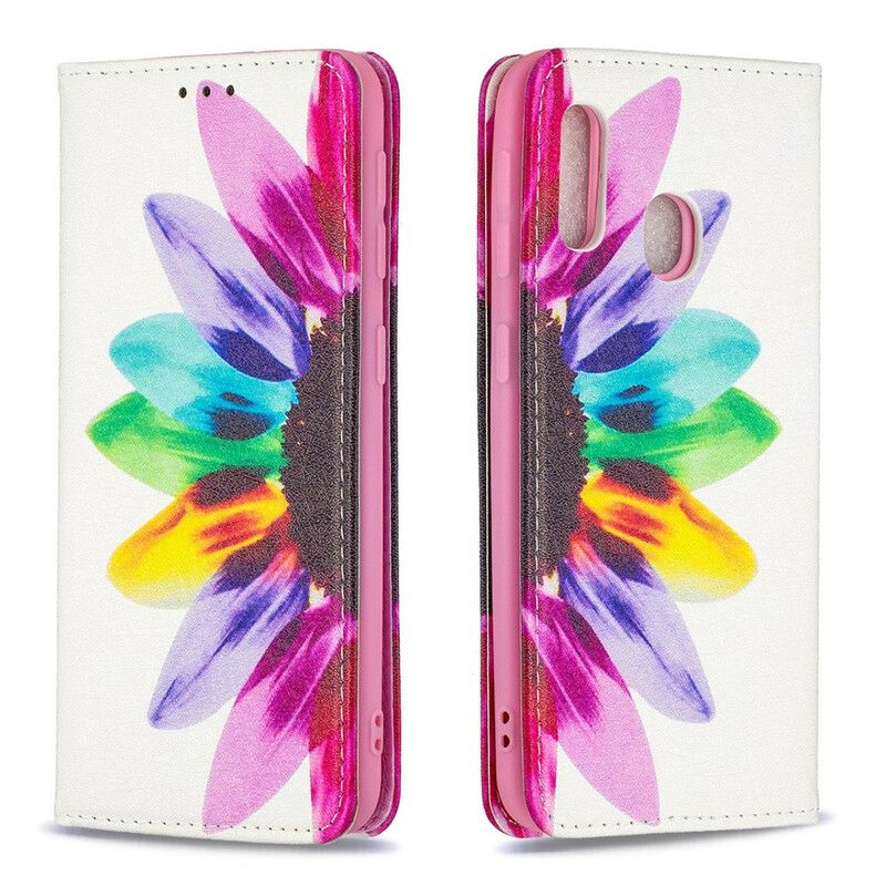 Cover Samsung Galaxy A20e Flip Cover Akvarelblomst