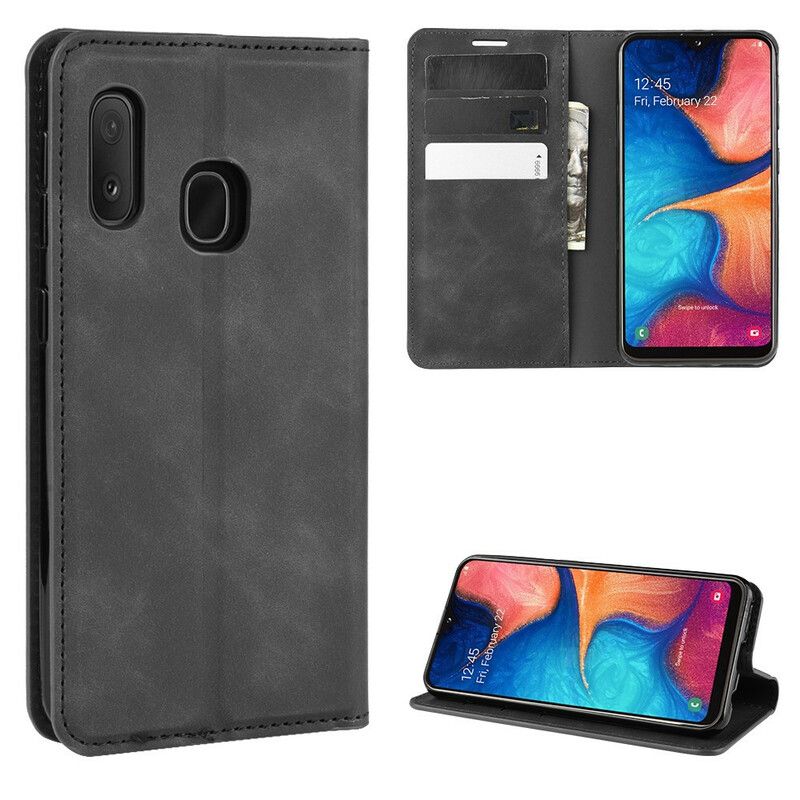 Cover Samsung Galaxy A20e Flip Cover Chic Lædereffekt