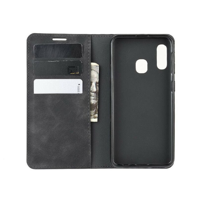 Cover Samsung Galaxy A20e Flip Cover Chic Lædereffekt