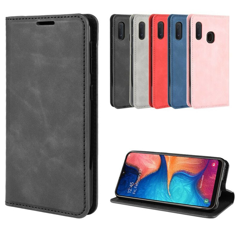 Cover Samsung Galaxy A20e Flip Cover Chic Lædereffekt