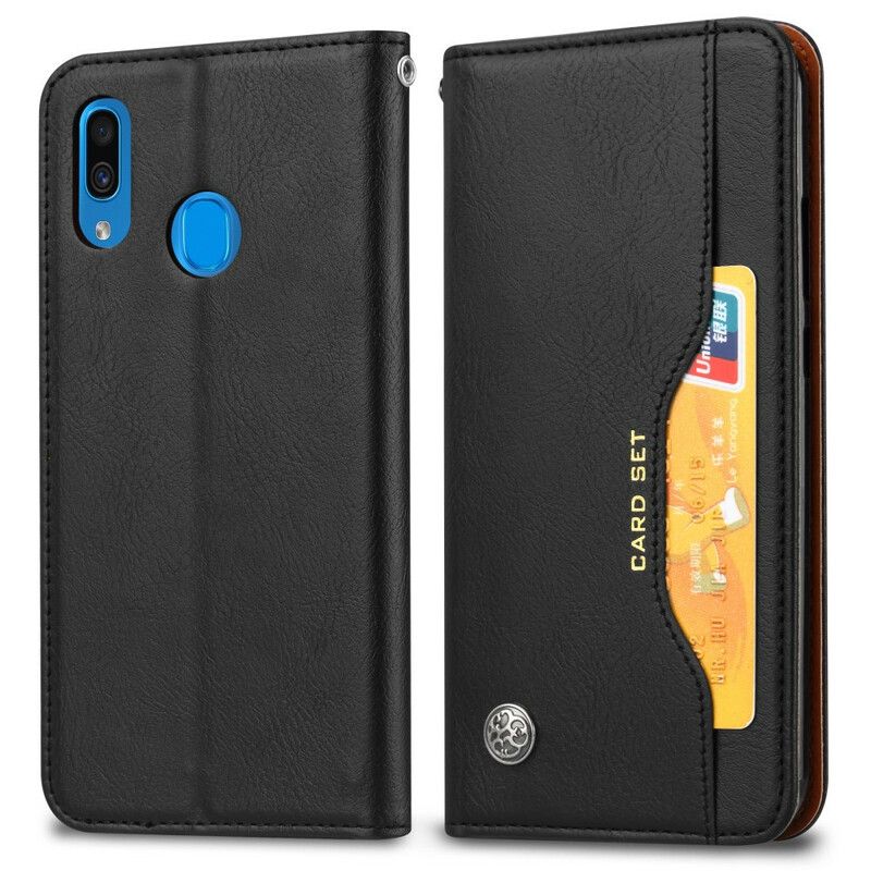 Cover Samsung Galaxy A20e Flip Cover Faux Læder Kortholder