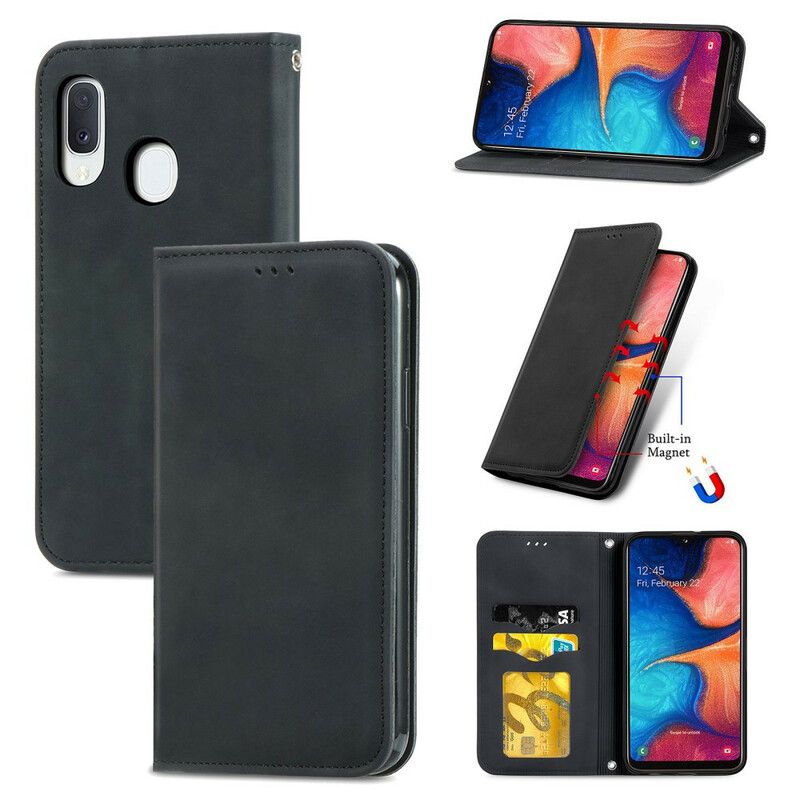 Cover Samsung Galaxy A20e Flip Cover Vintage Kunstlæder