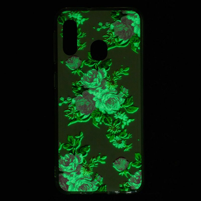 Cover Samsung Galaxy A20e Fluorescerende Frihedsblomster