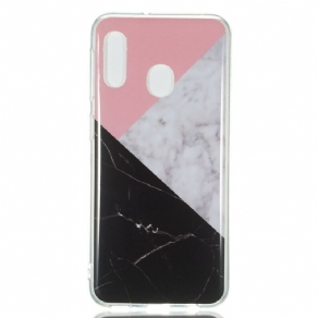 Cover Samsung Galaxy A20e Geometrisk Marmoreffekt