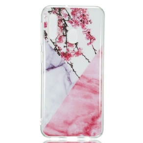 Cover Samsung Galaxy A20e Marmoreret Blommeblomst