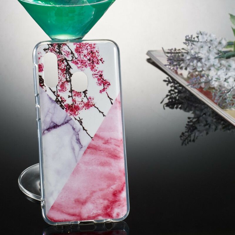 Cover Samsung Galaxy A20e Marmoreret Blommeblomst