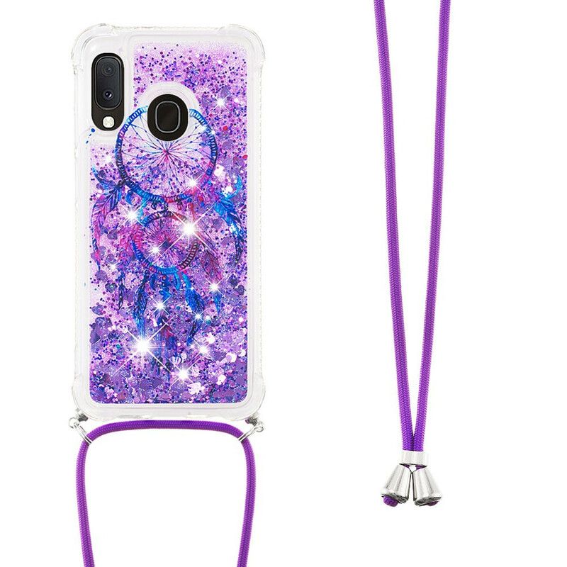 Cover Samsung Galaxy A20e Med Snor Med Pailletter Drawstring Dreamcatcher