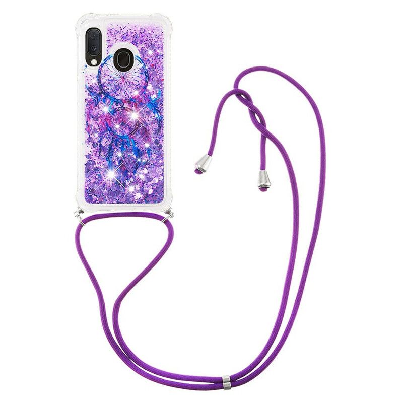 Cover Samsung Galaxy A20e Med Snor Med Pailletter Drawstring Dreamcatcher