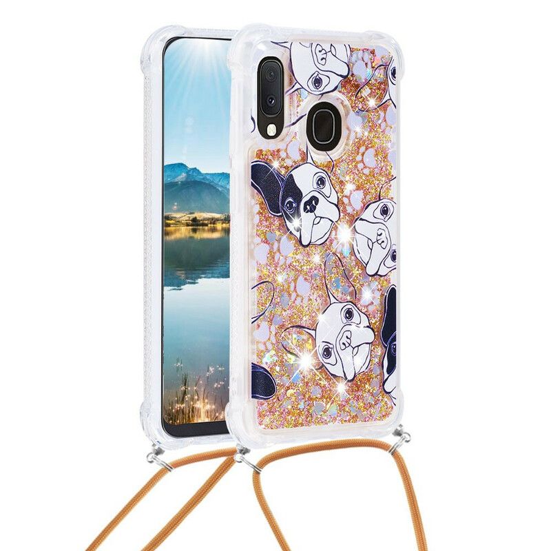 Cover Samsung Galaxy A20e Med Snor Snøre Til Hundepailletter