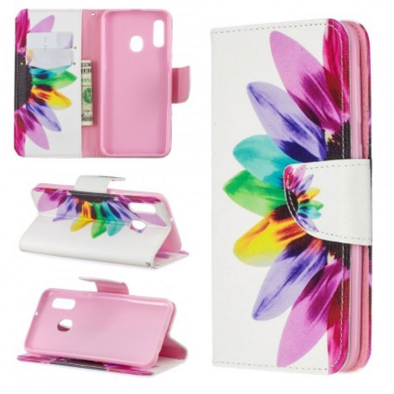 Flip Cover Samsung Galaxy A20e Akvarelblomst