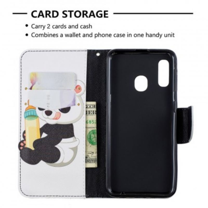 Flip Cover Samsung Galaxy A20e Baby Panda