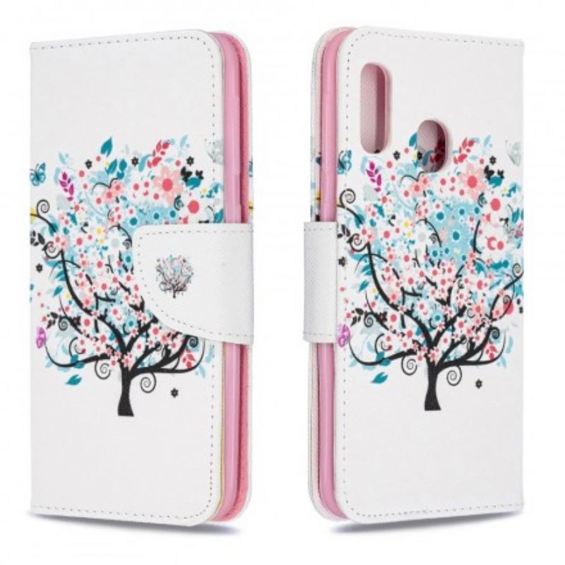 Flip Cover Samsung Galaxy A20e Blomstret Træ