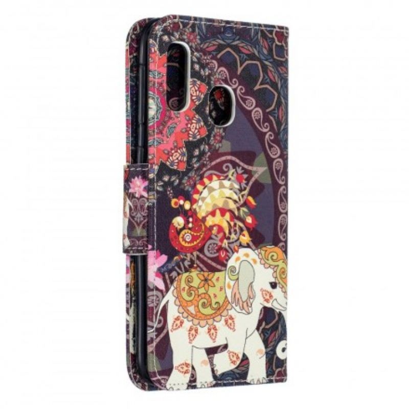 Flip Cover Samsung Galaxy A20e Etnisk Elefantmandala