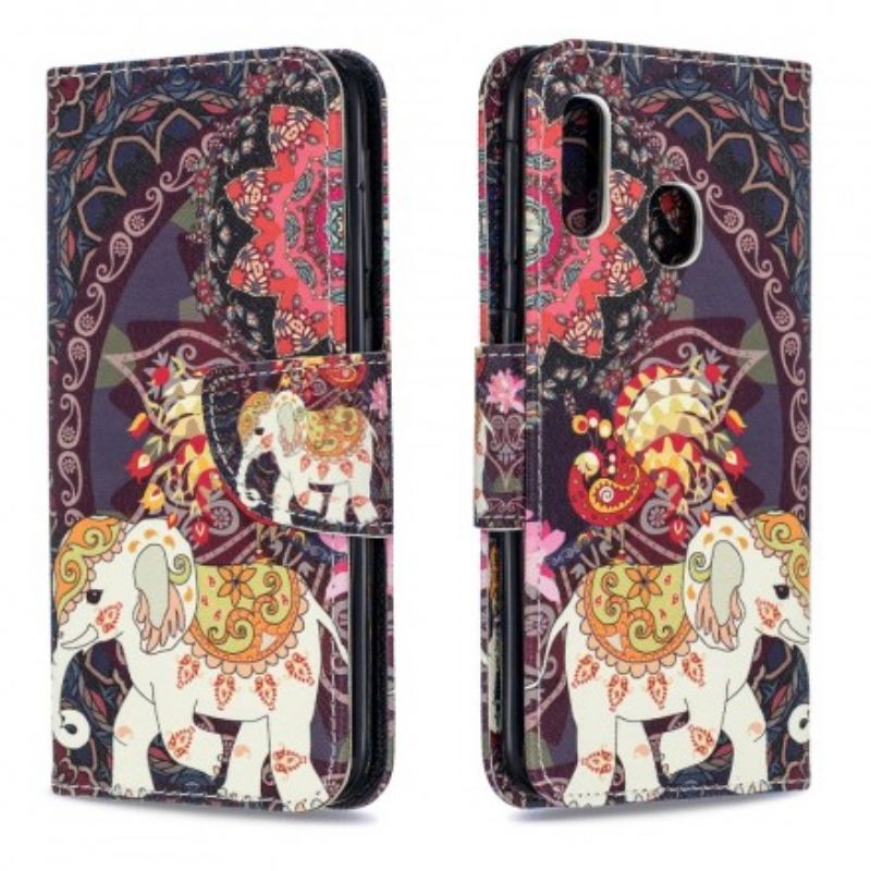 Flip Cover Samsung Galaxy A20e Etnisk Elefantmandala