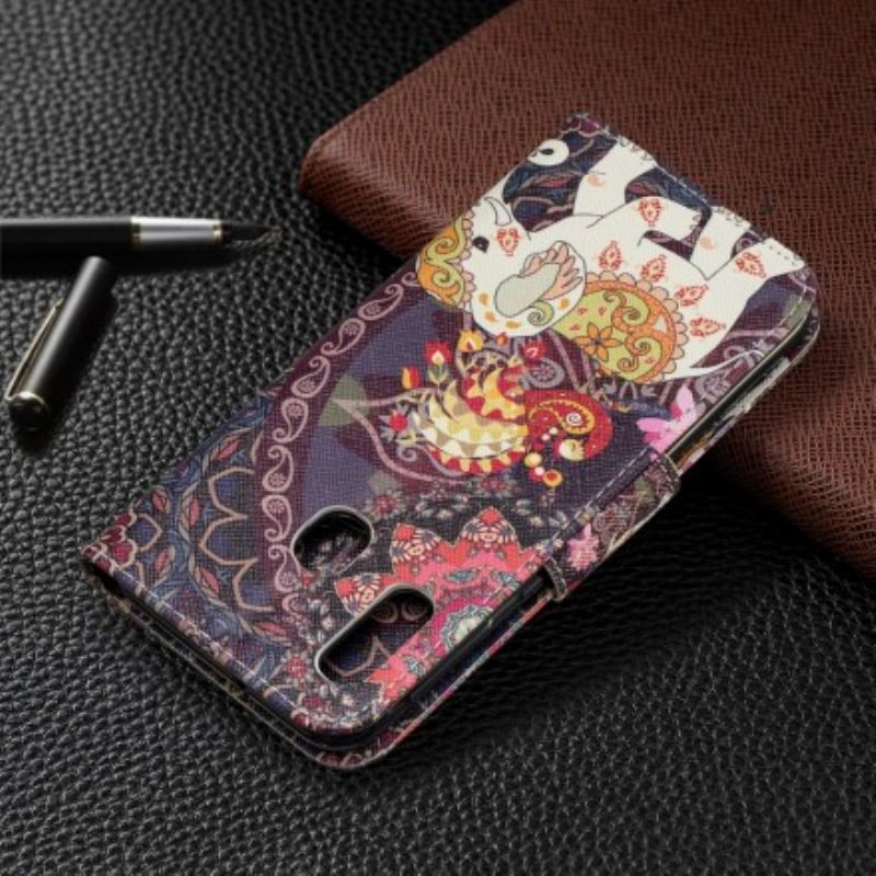 Flip Cover Samsung Galaxy A20e Etnisk Elefantmandala