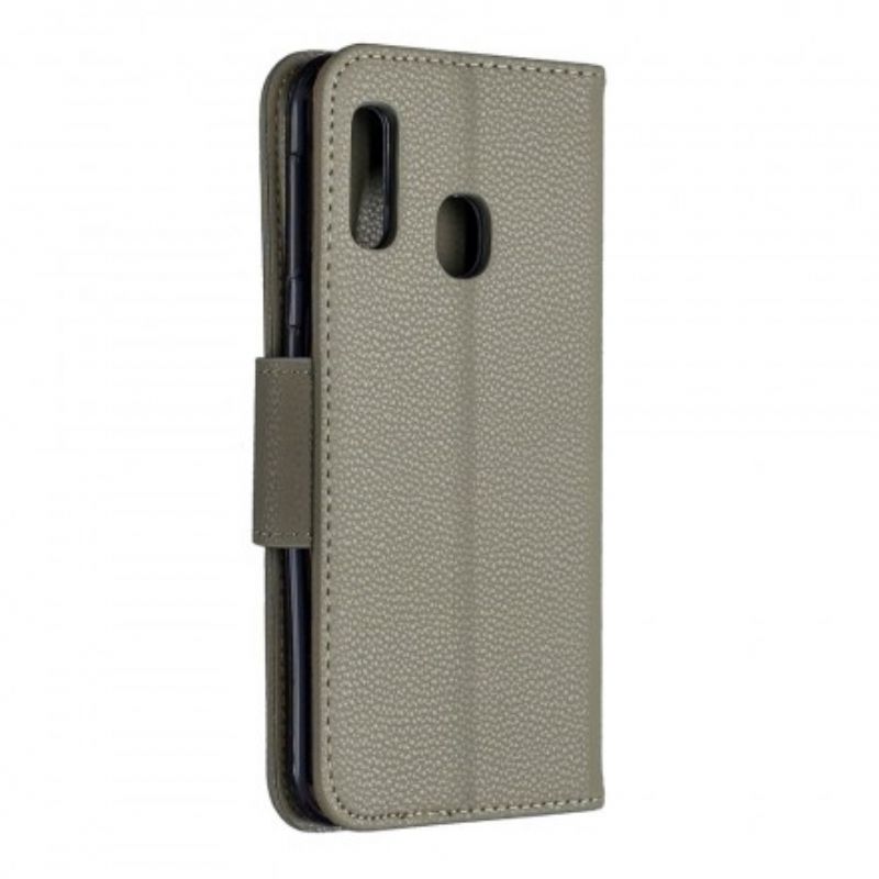 Flip Cover Samsung Galaxy A20e Læder Cover Litchi Flap Skrå