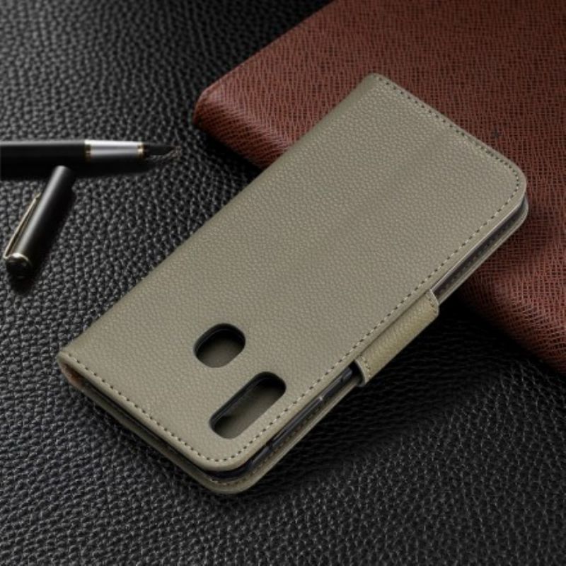 Flip Cover Samsung Galaxy A20e Læder Cover Litchi Flap Skrå