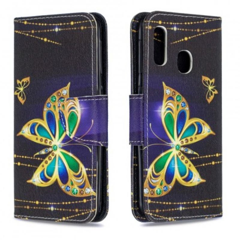 Flip Cover Samsung Galaxy A20e Magisk Sommerfugl