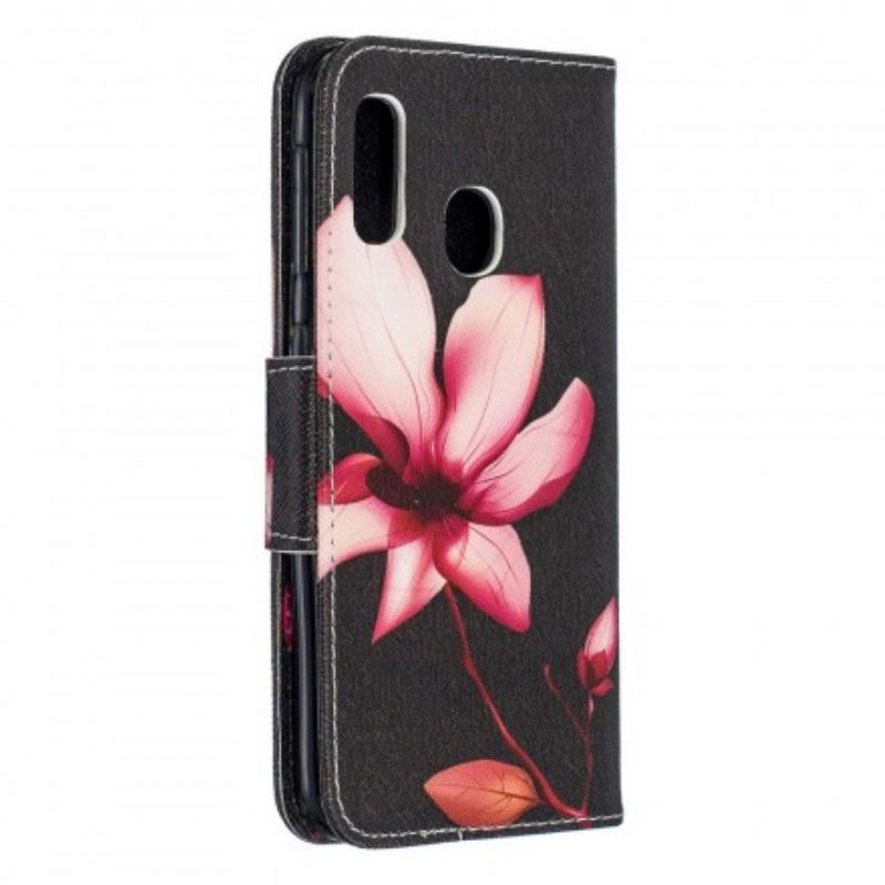 Flip Cover Samsung Galaxy A20e Pink Blomst