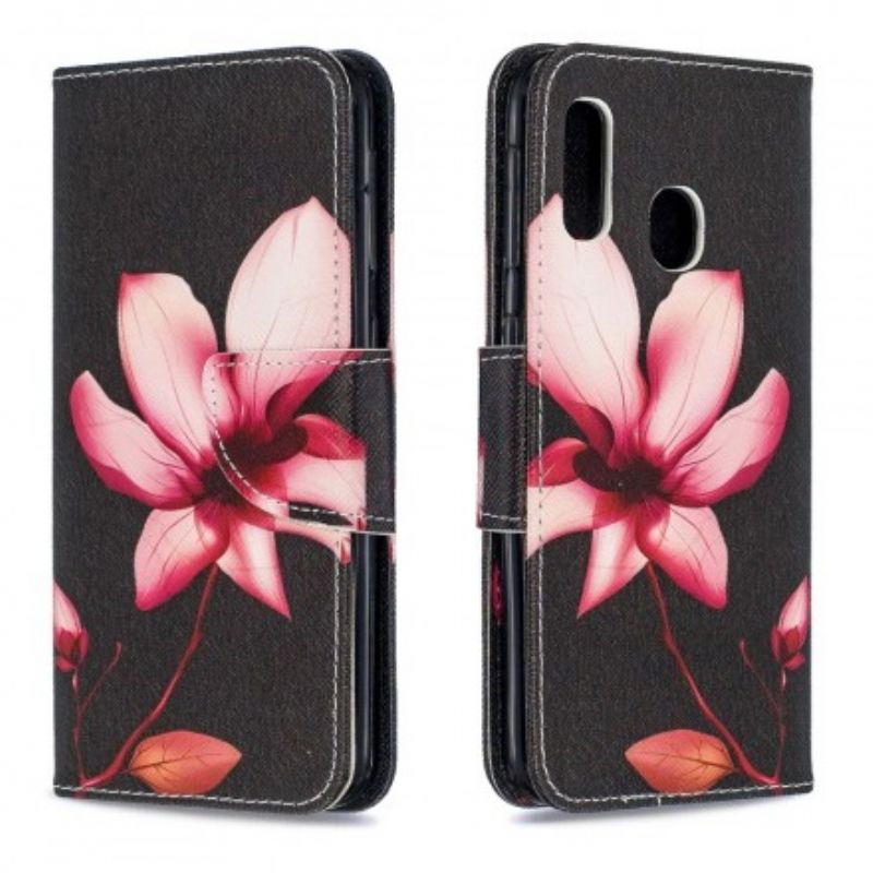 Flip Cover Samsung Galaxy A20e Pink Blomst