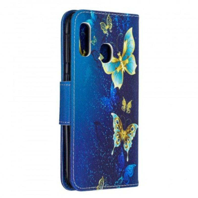 Flip Cover Samsung Galaxy A20e Sommerfugle I Himlen