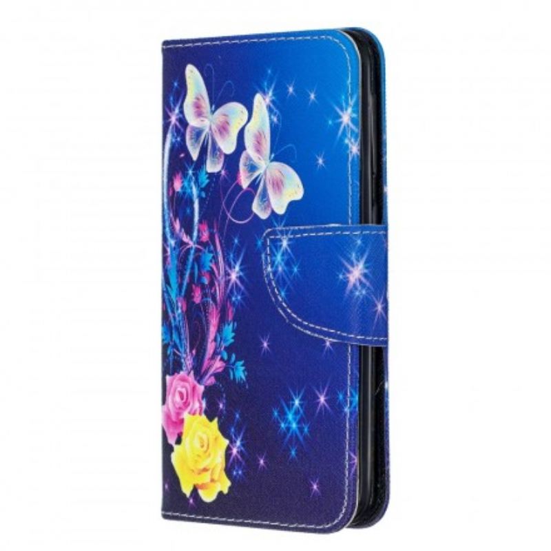 Flip Cover Samsung Galaxy A20e Sommerfugle I Himlen