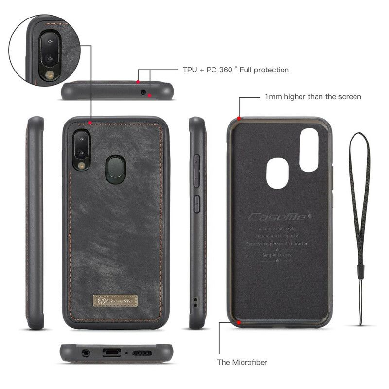 Læder Cover Samsung Galaxy A20e Caseme Aftagelig