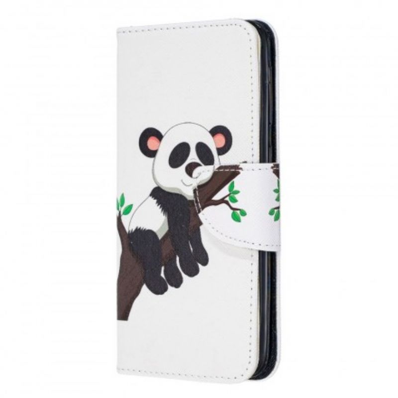 Læder Cover Samsung Galaxy A20e Dovne Panda