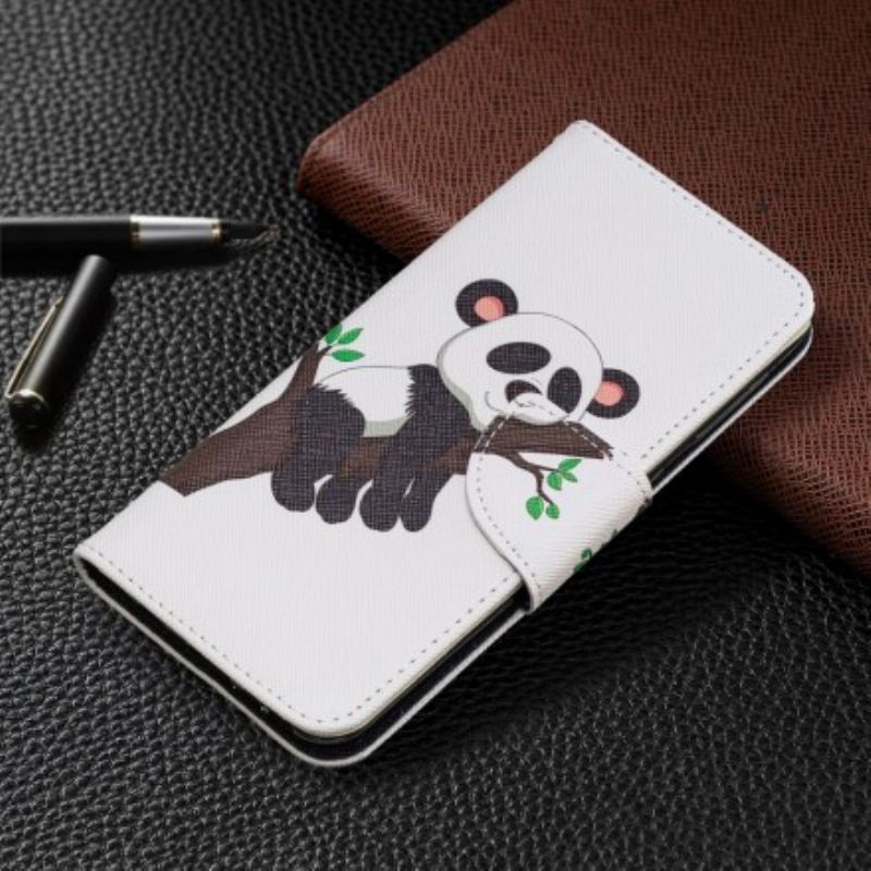 Læder Cover Samsung Galaxy A20e Dovne Panda