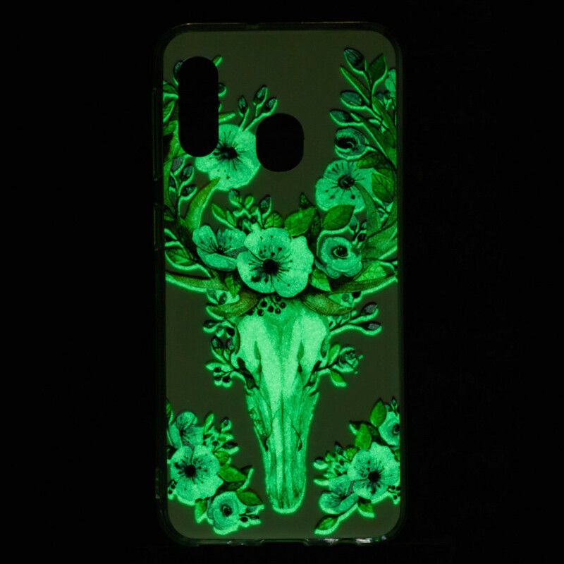 Mobilcover Samsung Galaxy A20e Fluorescerende Blomsterelg