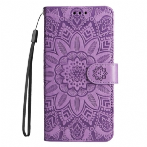 Flip Cover Xiaomi Redmi Note 12 Pro Plus Med Snor Mandala Dekoration Med Rem