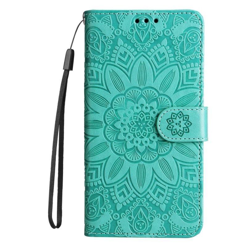 Flip Cover Xiaomi Redmi Note 12 Pro Plus Med Snor Mandala Dekoration Med Rem