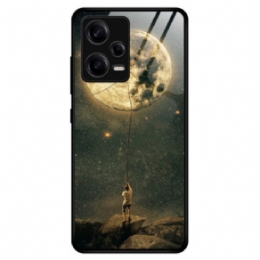 Cover Poco X5 Pro 5G Moon Man Hærdet Glas