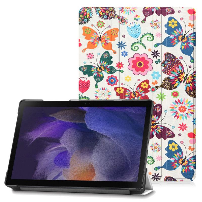 Cover Samsung Galaxy Tab A8 Forbedrede Sommerfugle Og Blomster