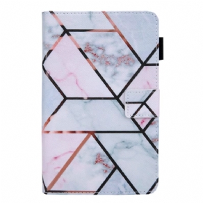 Flip Cover Samsung Galaxy Tab A8 Geometrisk Marmor