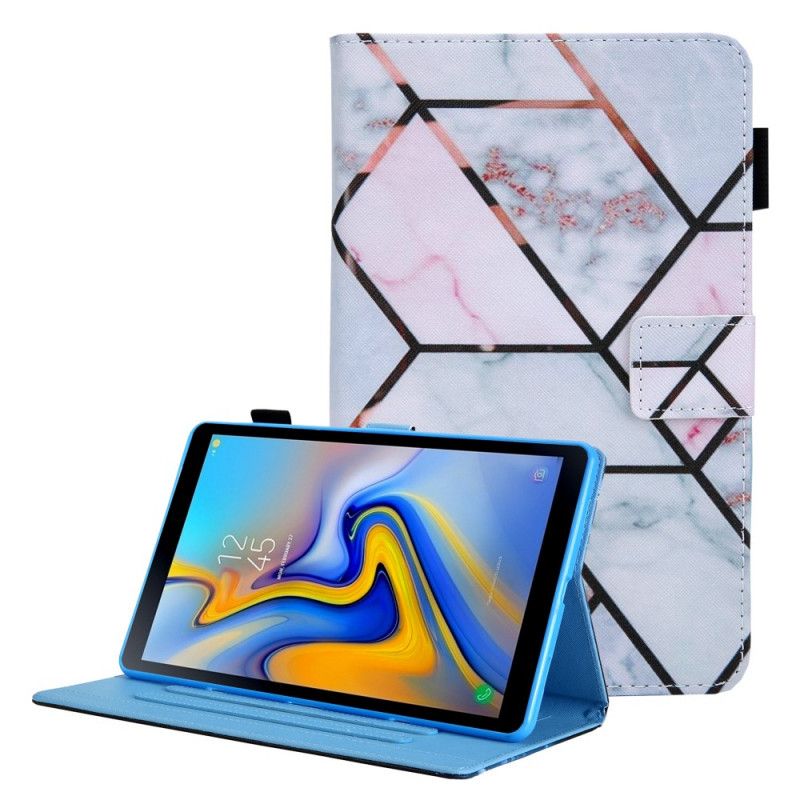 Flip Cover Samsung Galaxy Tab A8 Geometrisk Marmor