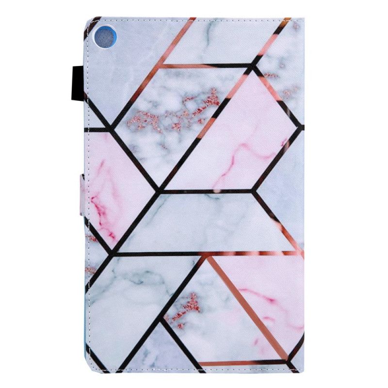 Flip Cover Samsung Galaxy Tab A8 Geometrisk Marmor