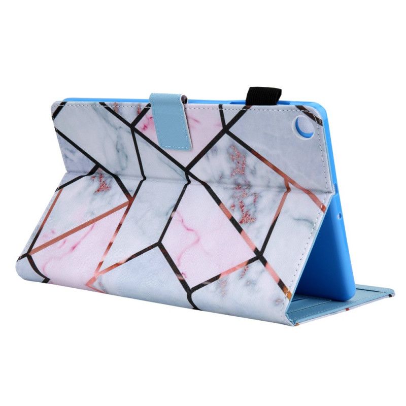 Flip Cover Samsung Galaxy Tab A8 Geometrisk Marmor