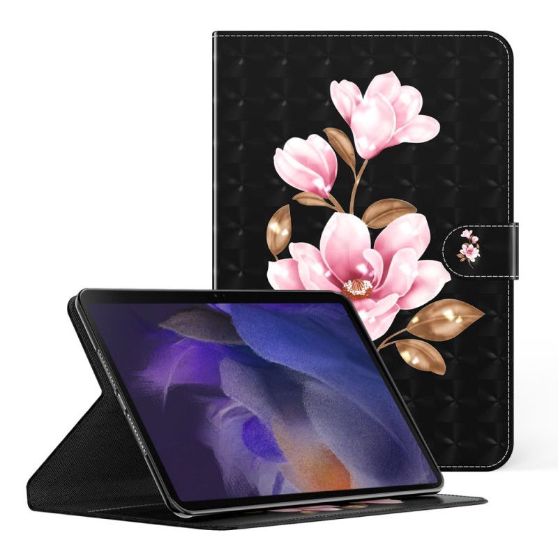 Flip Cover Samsung Galaxy Tab A8 Imiteret Læder Træblomster