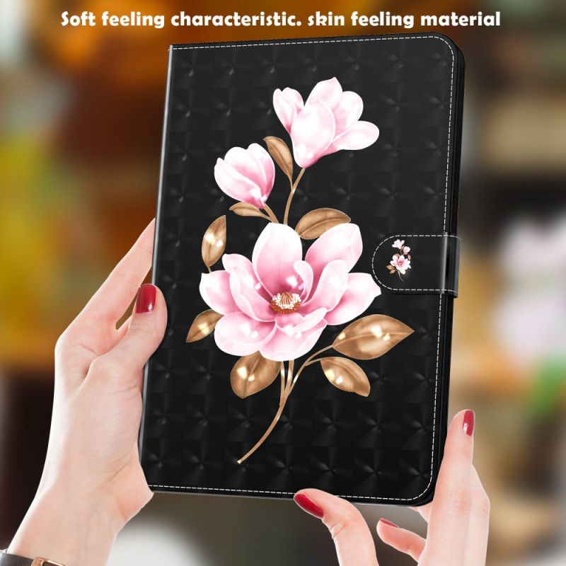 Flip Cover Samsung Galaxy Tab A8 Imiteret Læder Træblomster