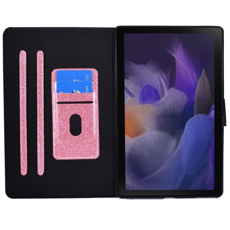 Flip Cover Samsung Galaxy Tab A8 Mousserende Pailletter