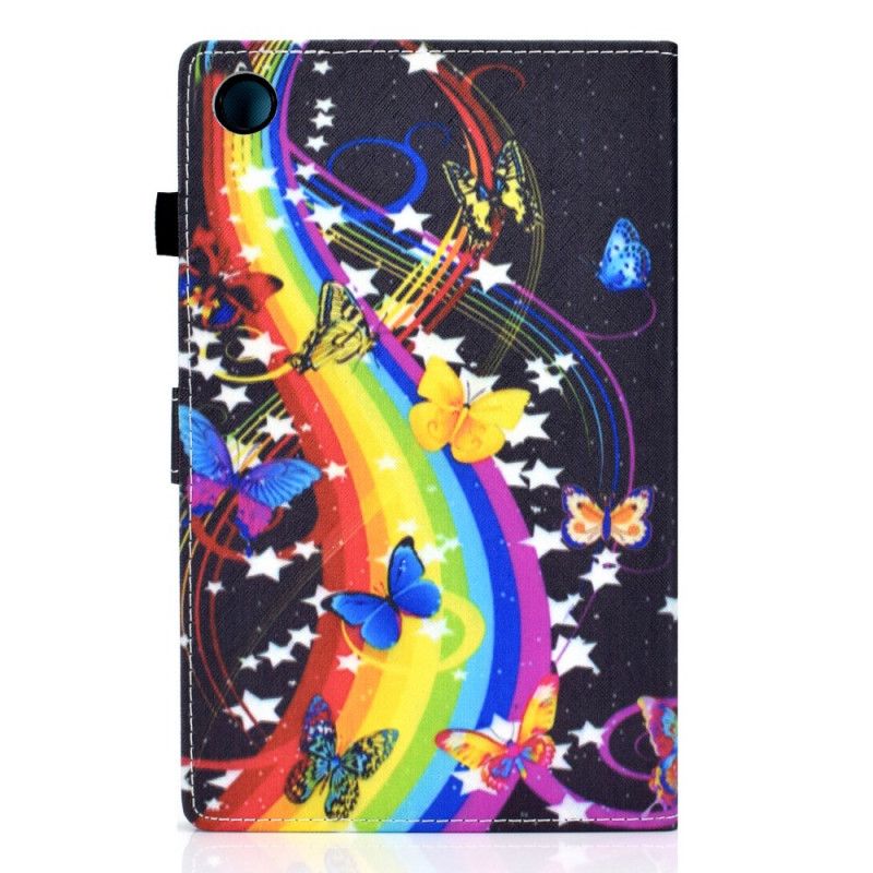 Flip Cover Samsung Galaxy Tab A8 Regnbuesommerfugle