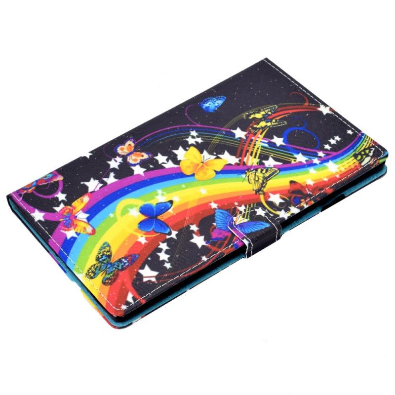 Flip Cover Samsung Galaxy Tab A8 Regnbuesommerfugle