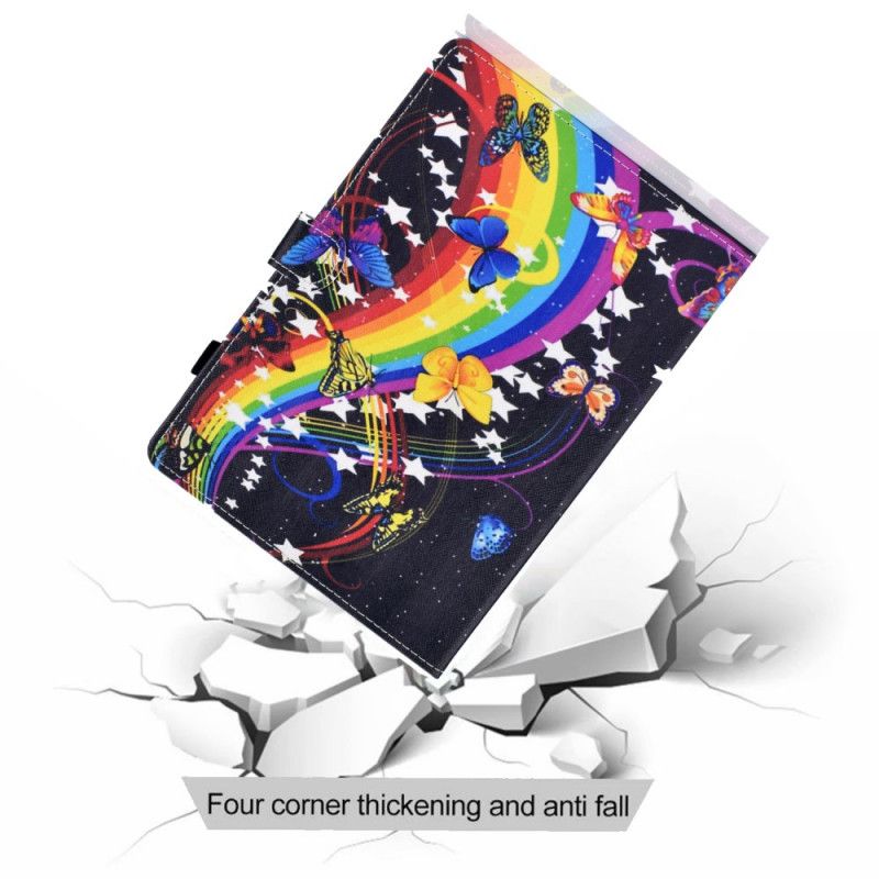 Flip Cover Samsung Galaxy Tab A8 Regnbuesommerfugle