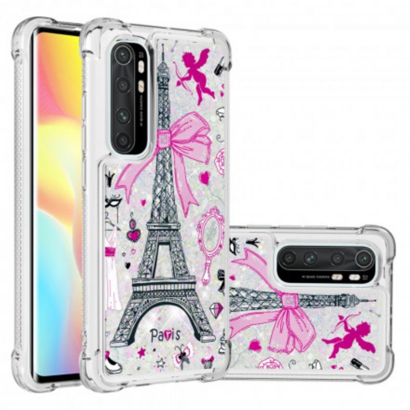 Cover Xiaomi Mi Note 10 Lite Eiffeltårnets Glitter