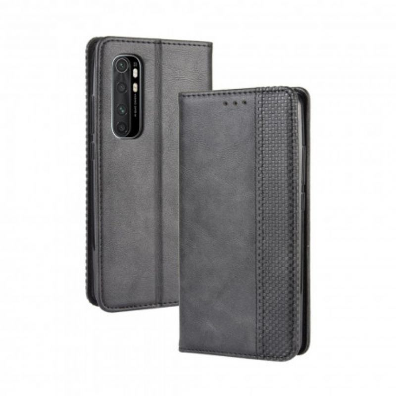 Cover Xiaomi Mi Note 10 Lite Flip Cover Stylet Vintage Lædereffekt